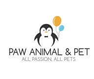 pet logo with three penguin and half circle