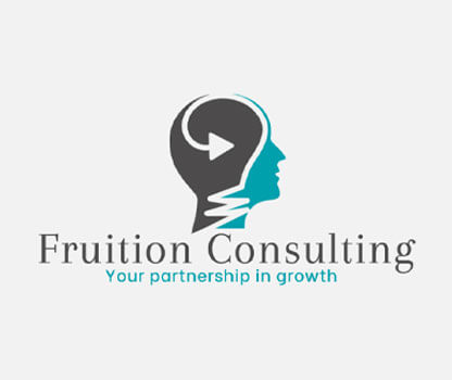 consulting company logo with human face merged with light bulb and arrow 