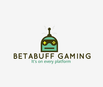 gaming logo with robot and game controller 