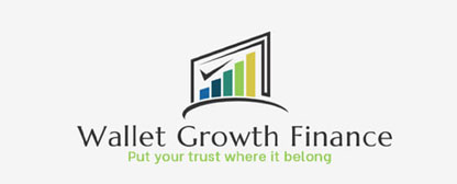 finance logo design with graph and checkmark in abstract shape 