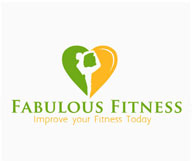 fitness logo design with girl exercising inside heart 