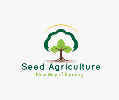 agriculture logo with seed merged with tree