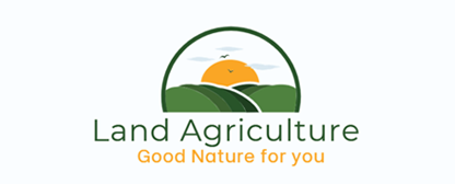 agriculture logo design with sun and grass and birds