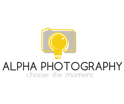 photography logo with camera merged with light bulb